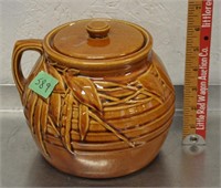 Vintage USA pottery bean pot, see notes