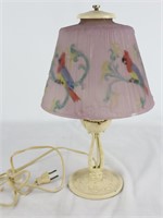 Vintage Lamp Metal & Glass Parrot Lamp