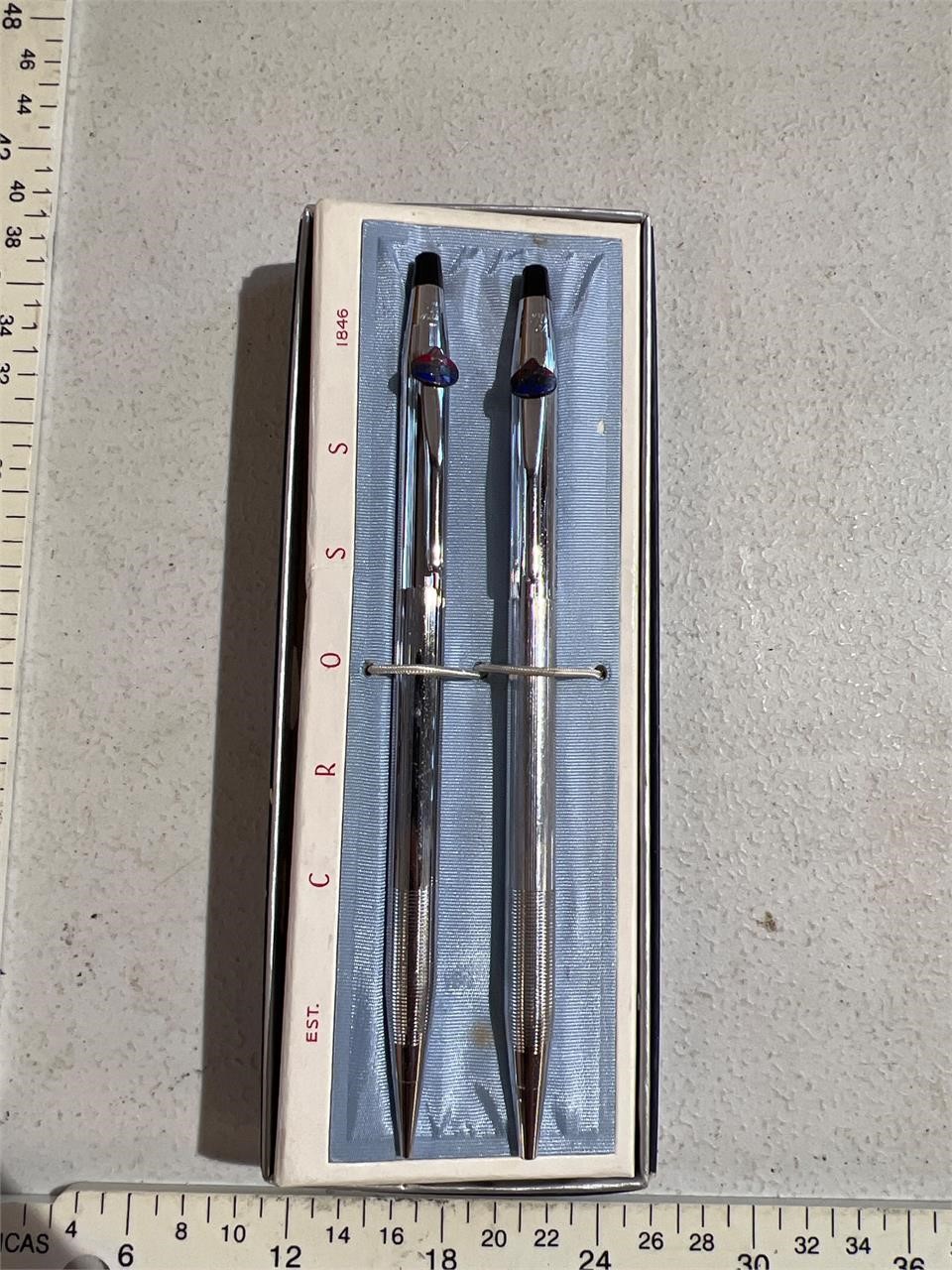Cross pen and pencil set. Dated1966