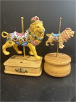 Two Music boxes with Lions