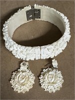 Vintage Lucite Celluloid Bracelet & Earrings
