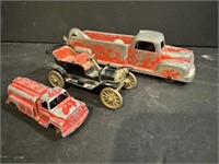 Three Vintage Metal toy Trunks
