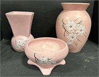 Beautiful Pink Floral McCoy Vase/Planters.