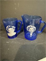 Vintage Shirley Temple Pitcher and Mug