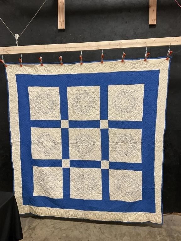 1936 Vintage Hand Stitched Embroidered Quilt.