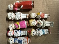 8 Vtg. Japanese Bisque Doll Characters