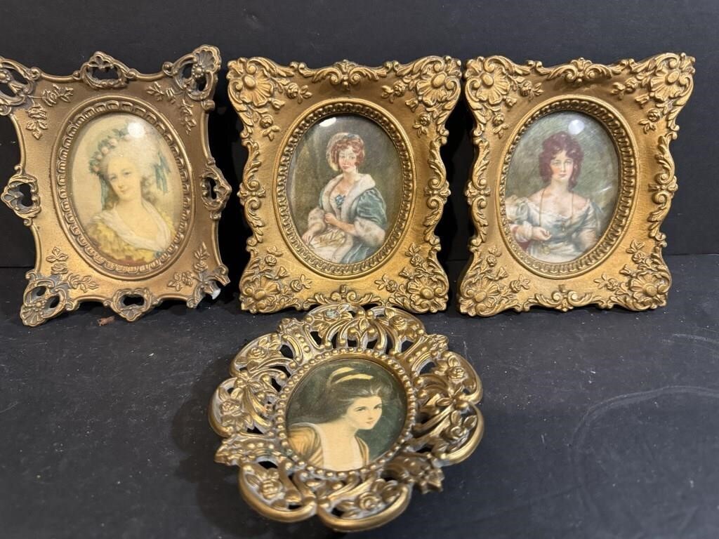 Four Victorian prints in Gold Frames