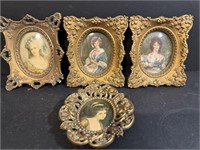 Four Victorian prints in Gold Frames