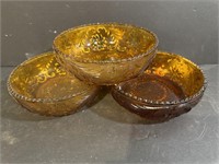 Three Indiana Glass Tianna Cystal Bowls