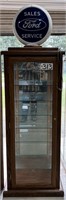 Oak Lighted  Ford Display Cabinet