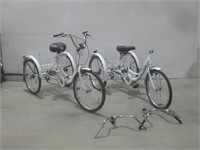 Two Vtg Adult Tricycles W/Handlebars