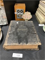 1878 Leather Bound Family Bible, Cast Iron