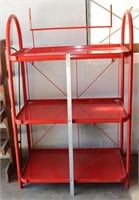 Retro Red 3 Shelf Metal Storage Shelf