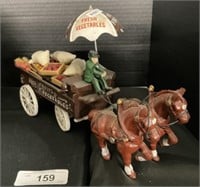 Cast Iron Horse Drawn Fruits/Vegetables Wagon.