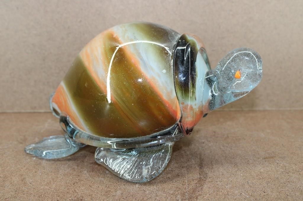 Large Murano Style Blown Glass Turtle
