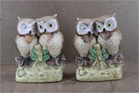 Vintage Owl Ceramic Bisque China Figurines
