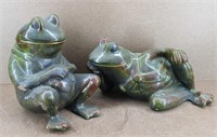 Vtg 1970 Arnels Mold Painted Glazed Garden Frogs