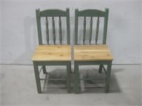 Two 15"x 15"x 35" Wood Chairs