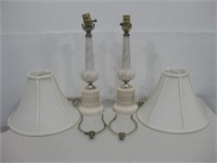 Two 17" Hand Painted Ceramic Lamps Untested