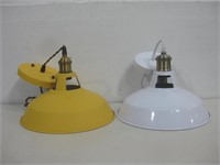 Two Vtg 11"x 14" Ceiling Lamps Untested