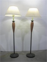 Two Vtg 5' Floor Lamps Both Works See Info
