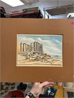 2PC GRECIAN WATERCOLORS MATTED