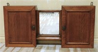 Hanging Double Medicine Cabinet with Center Mirror