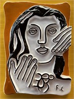 Fernand L?ger; Visage aux deux mains Ceramic