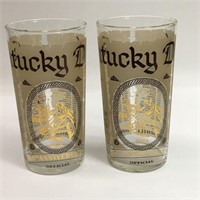 2 Vintage 1974 Kentucky Derby Glasses