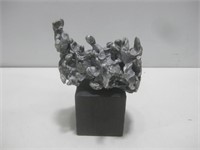 8" Metal Free Form Sculpture W/Wood Base