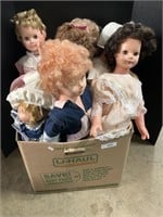 Box Of Large Plastic Dolls.
