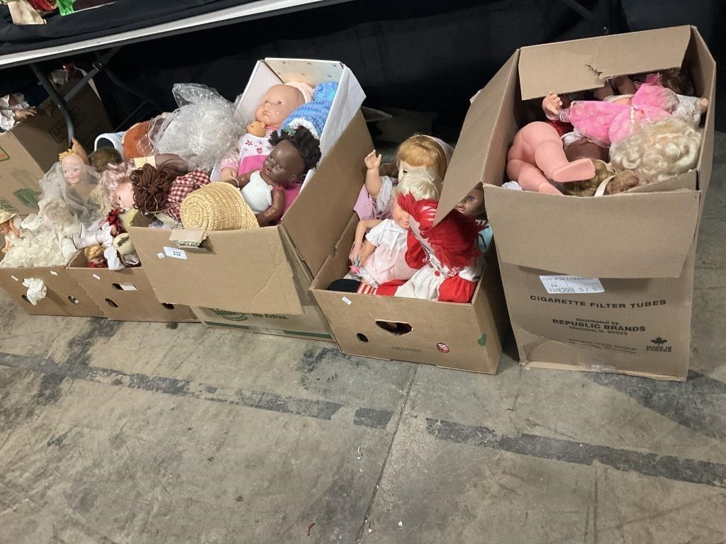 5 Boxes Of Dolls.