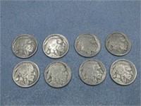 Eight Buffalo Indian Head Nickels