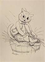 Louis Wain (1860-1939) original Cat drawing