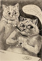 Louis Wain (1860-1939) original Cat drawing