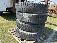 Set of 4 11R 24.5 Semi Wheels & Tires