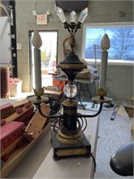 antique gold and black table lamp