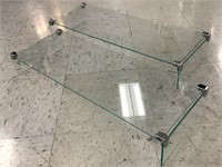 2 glass display stands. 28x10x4