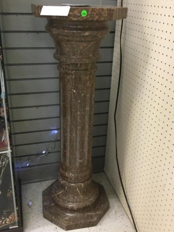 Heavy marble pillar pedestal 39x14