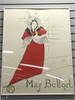 Vintage May Belfort print framed to. 29x18