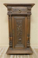 Henri II Style Slender Oak Cabinet.