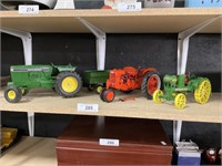 3 John Deere Case Toy Tractor Waterloo Boy.