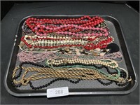 Costume Jewelry Necklaces Tray Lot.