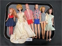 6 Vintage Doll Lot Midge,1960 Ken, Barbie,