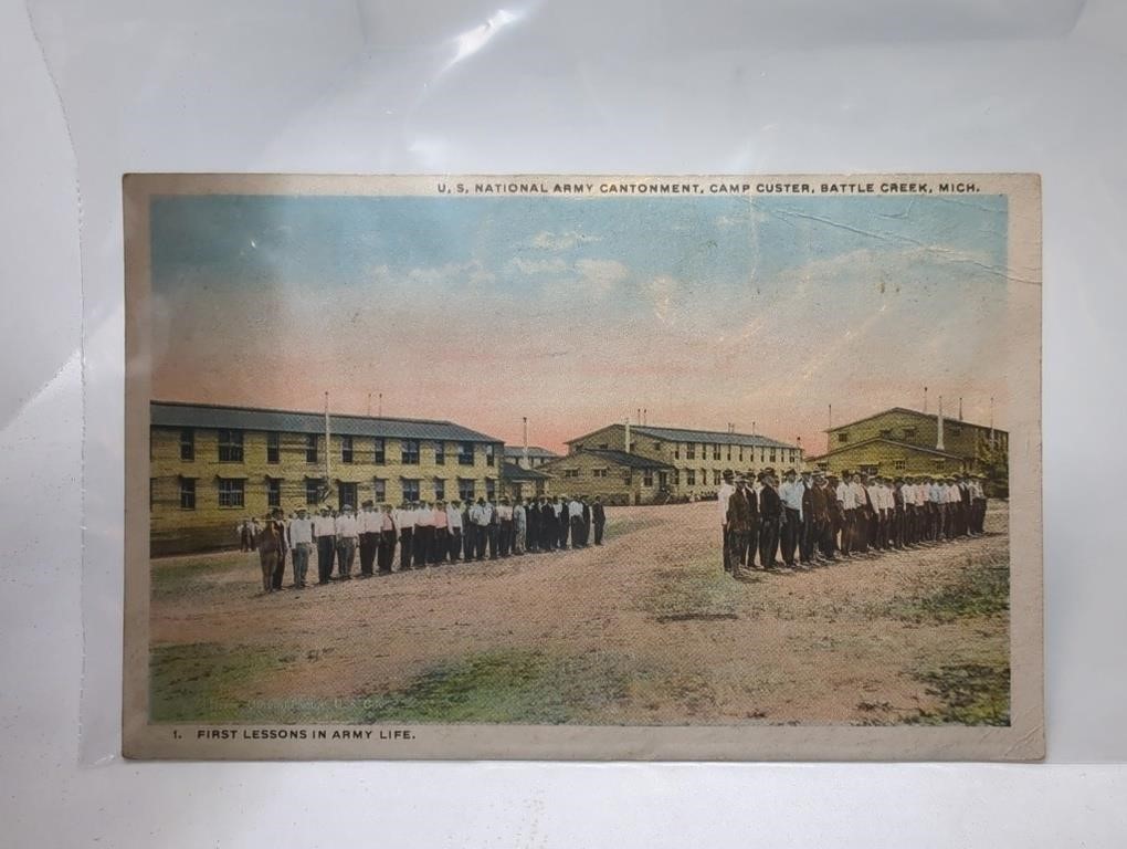 World War 1, Sept 1918 Camp Custer Post Card from
