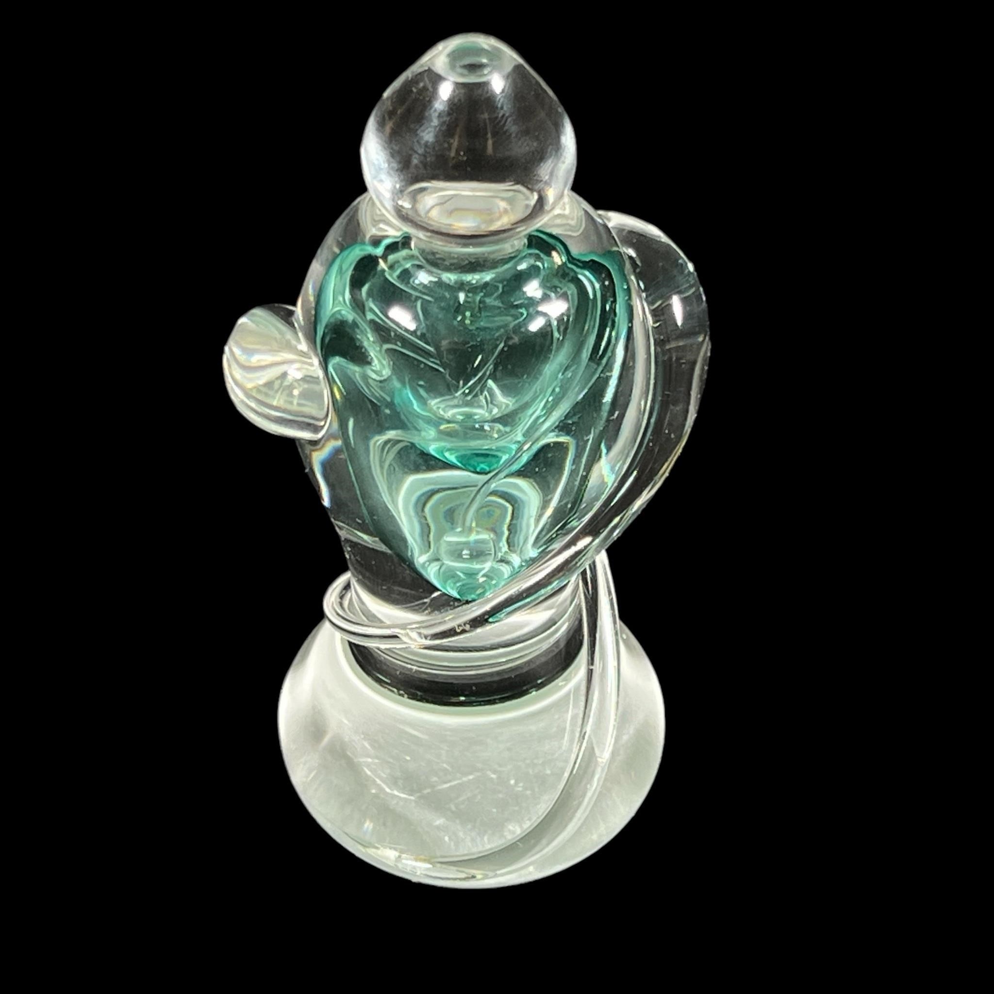 Emil R Glass Paperweight with Stopper - Signed