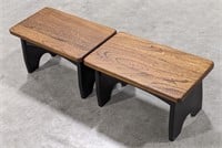 (2) Maple and Elm Stepstools In MC and Ebony