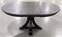 Maple Dining Table With Leaf In Authentic Gunsmoke