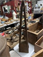 primitive wood leather working tool clamp