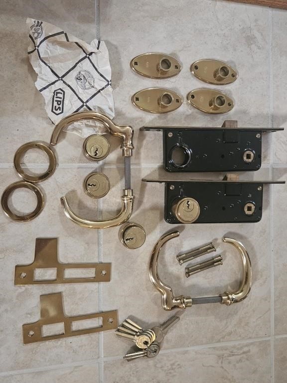 New Old Stock Brass French Door Mortise lock